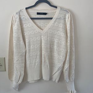 SPRING VIBES Vero Moda Lightweight Ivory V-neck Sweater size XL